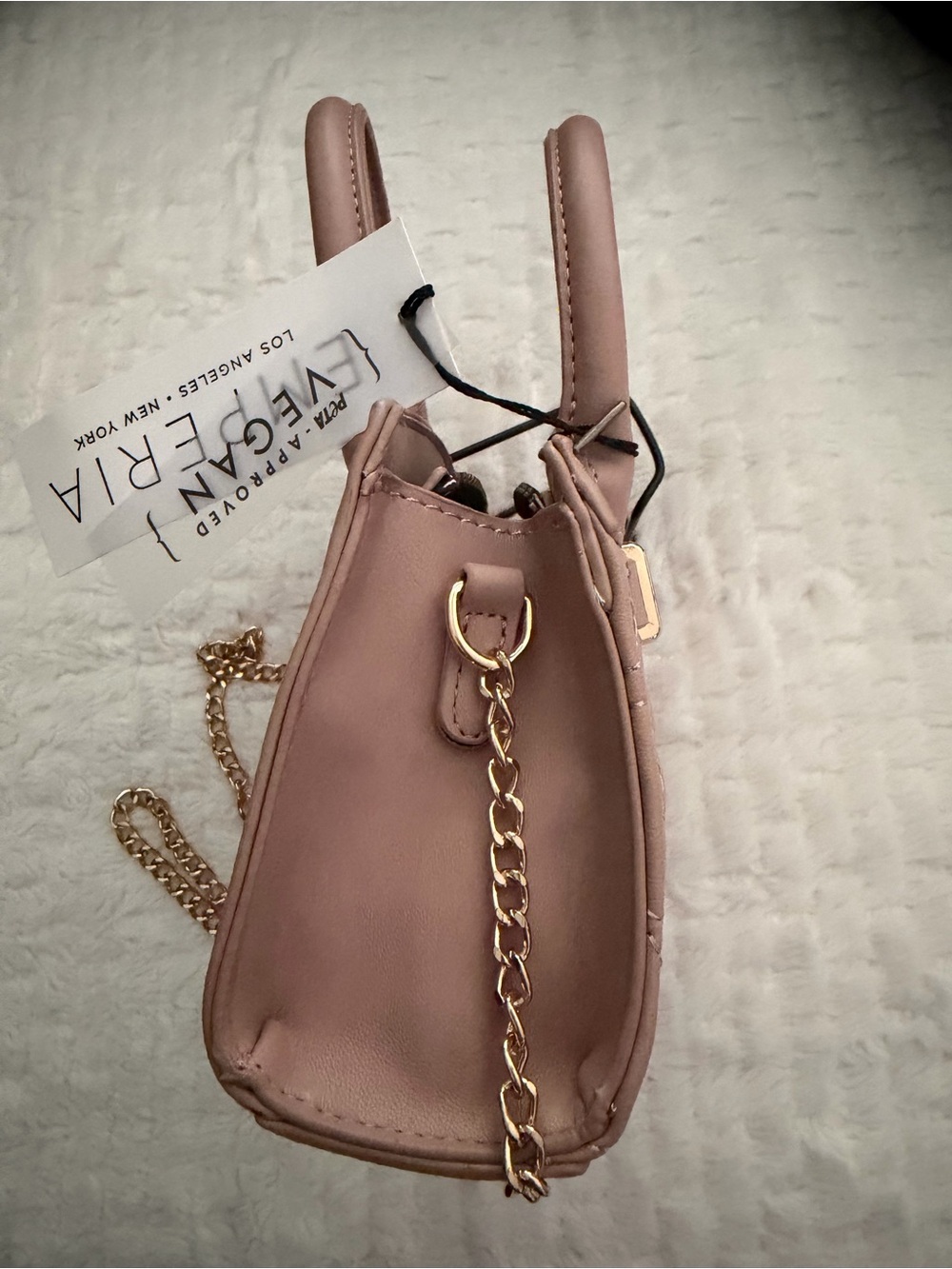 NWT - Dusty Rose Butterfly Accent Quilted Mini Tote - Picture 5 of 5